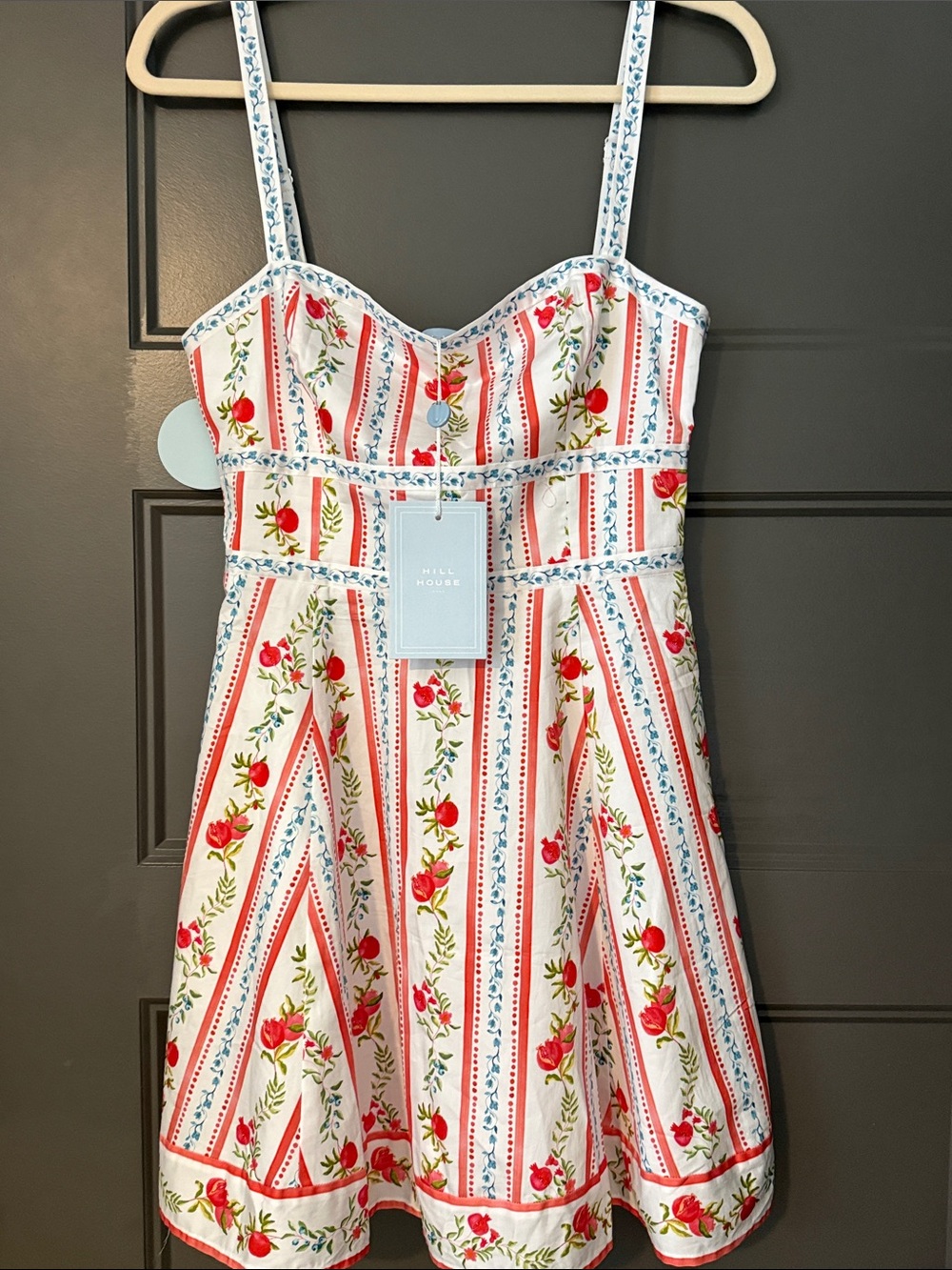 NWT, Hill House Margot Mini Dress. Pomegranate Stripe - Picture 2 of 3